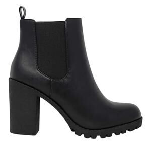 NEW Marco Women's Black Chunky Heel Ankle Boots Lug Sole Size 8.5